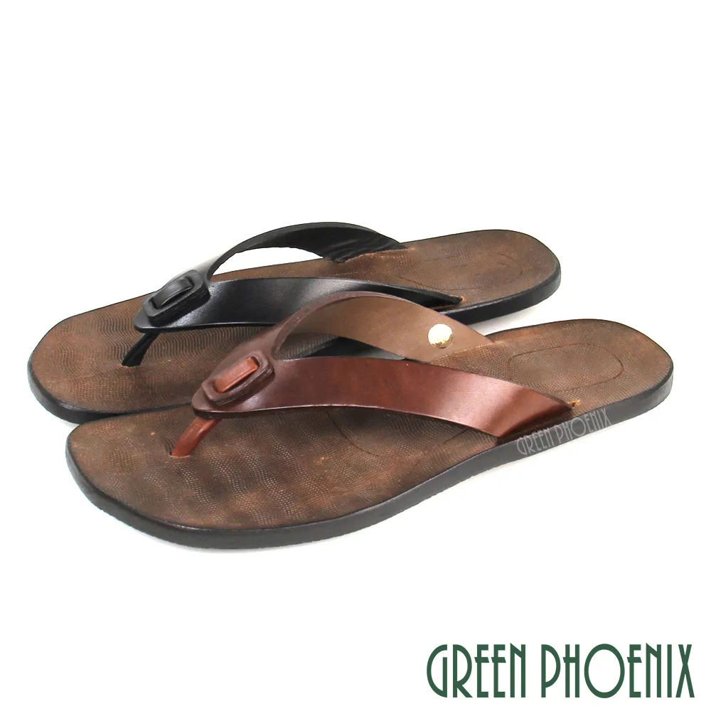 【GREEN PHOENIX 】日式素面全真皮吸震平底夾腳拖鞋T12-18001 歷史價格詳細信息