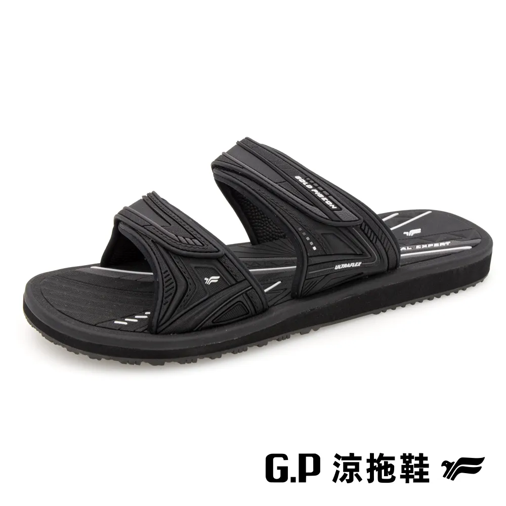 【G.P】男款高彈性舒適雙帶拖鞋 G3759M-10 黑色 (SIZE:40-44 共三色) 歷史價格詳細信息
