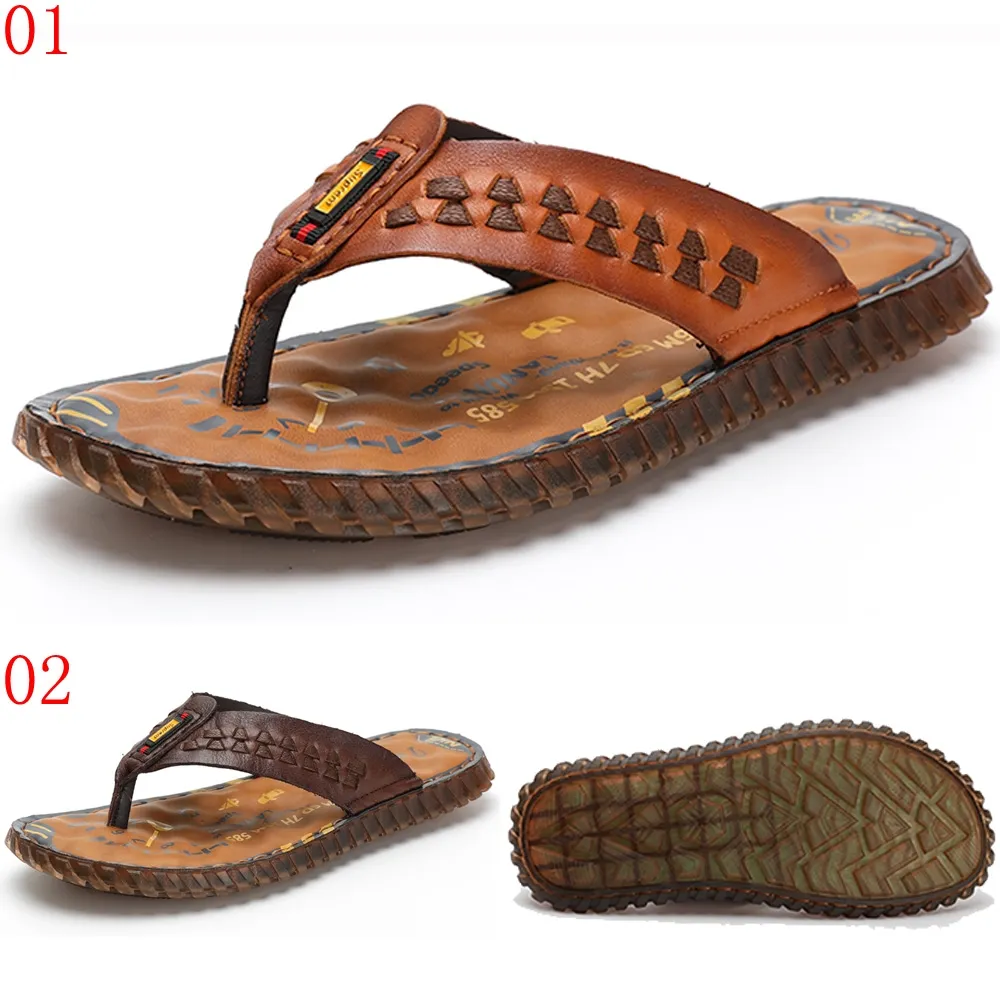 頭層牛皮包頭人字拖涼鞋男日常外穿防滑耐磨潮7223大碼沙灘鞋 歷史價格詳細信息