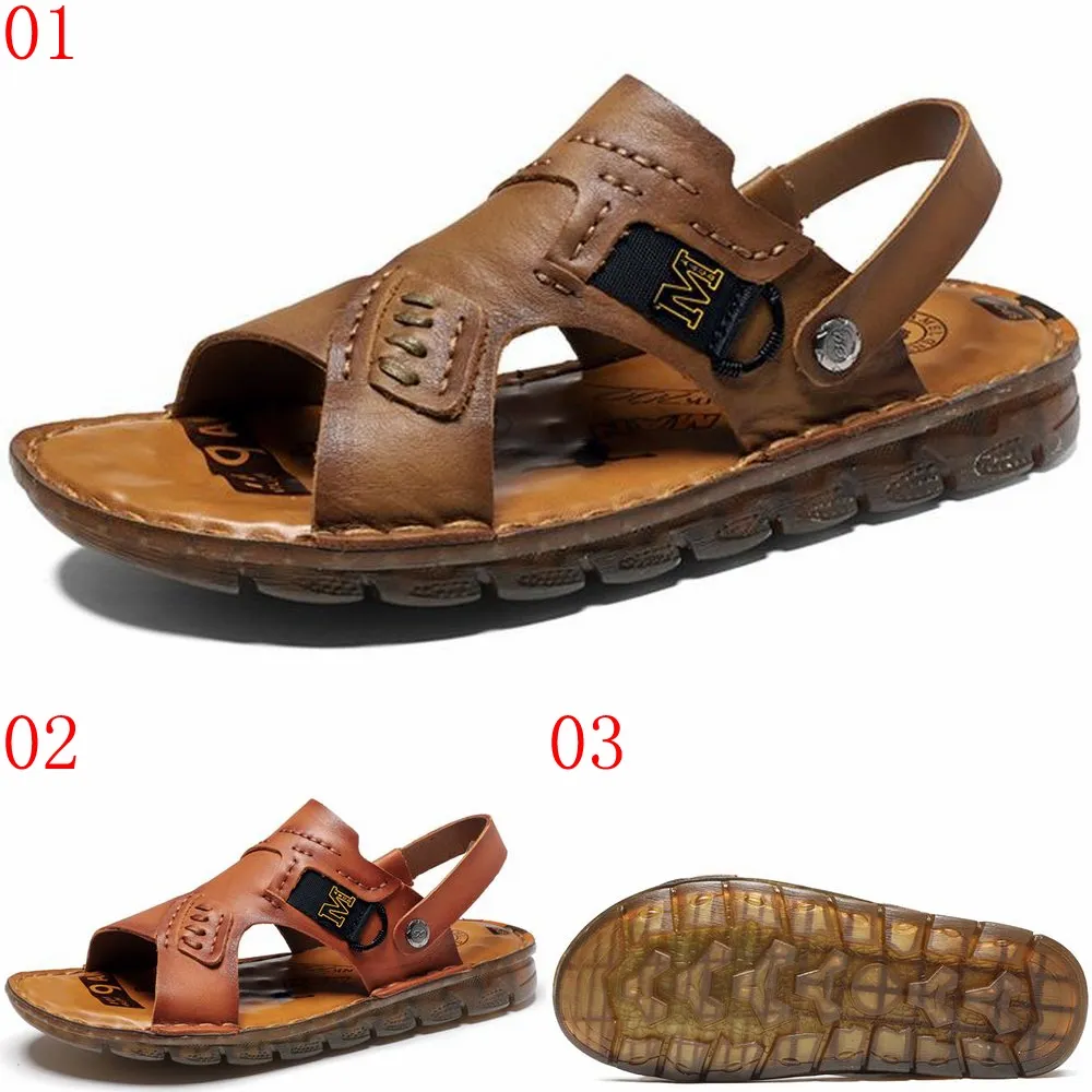 涼鞋男真皮舒適軟底防滑沙灘鞋2023年夏季透氣休閒外穿兩用涼拖鞋 歷史價格詳細信息