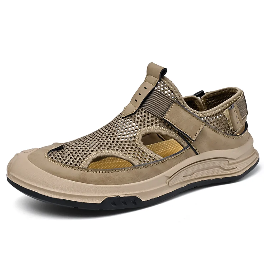 大友SAZ171口四色男鞋真皮透氣鏤空休閑皮鞋男士爸爸洞洞鞋男款皮涼鞋杰恆 歷史價格詳細信息