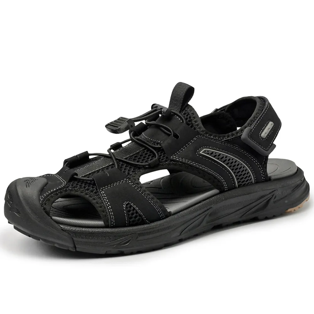 真皮涼鞋男款夏季外穿開車男士休閒防滑防臭軟底爸爸沙灘拖鞋時尚 歷史價格詳細信息