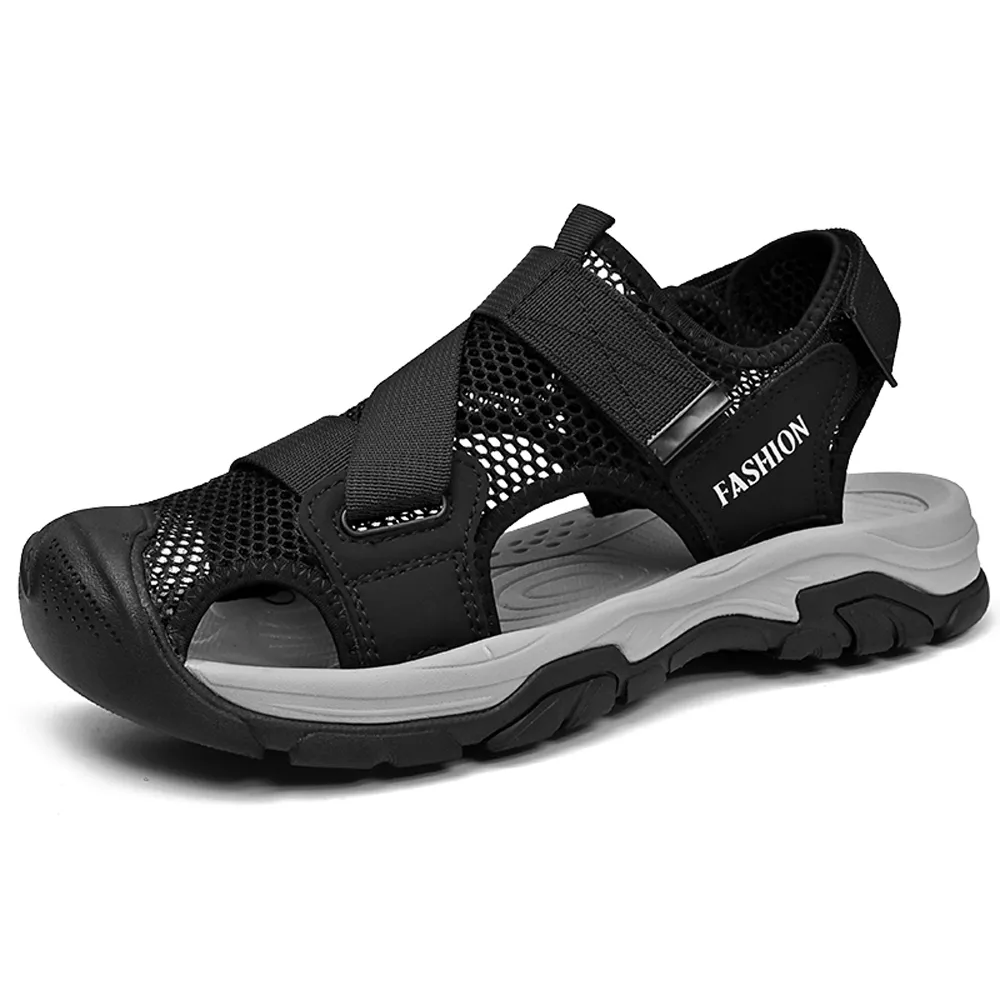 大友SAZ181口二色涼鞋頭層牛皮外穿防滑防臭真皮戶外運動男款包頭沙灘鞋杰恆 歷史價格詳細信息