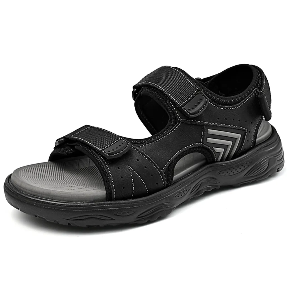 大友SAZ121口三色皮凉鞋男真皮厚底镂空中老年爸爸鞋包头牛筋底洞洞鞋杰恆 歷史價格詳細信息