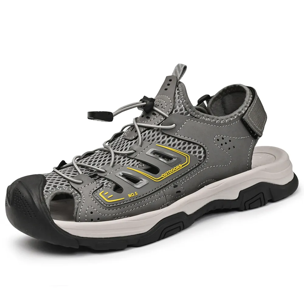 大友SAZ112口二色涼鞋男款真皮夏季潮流學生運動鞋輕便防滑涉水沙灘鞋男杰恆 歷史價格詳細信息