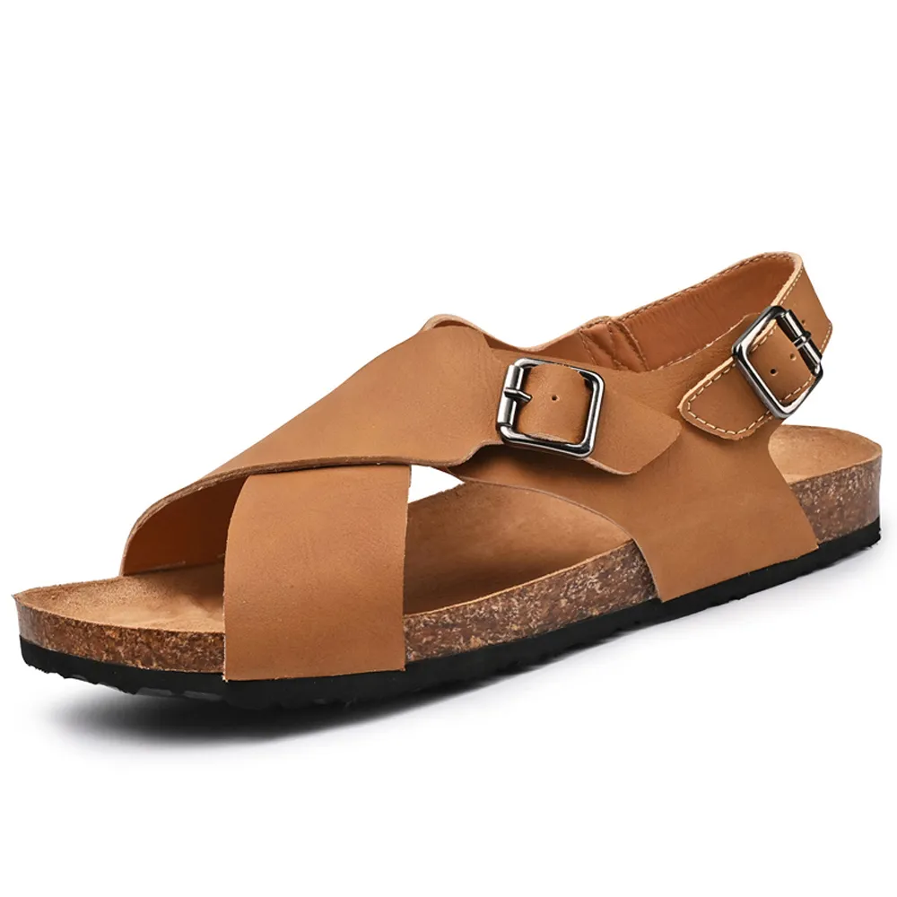 皮涼鞋男款2023新款夏季室外穿男士夾腳防滑耐磨爸爸開車沙灘拖鞋 歷史價格詳細信息