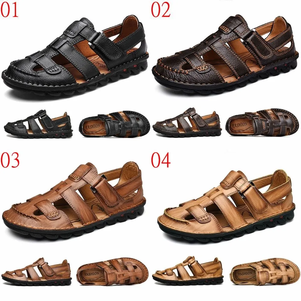 【RAKASO諾喀索】款1788夏季新款厚底羅馬休閑鞋戶外沙灘鞋頭層牛皮真皮男士包頭涼鞋(JHS杰恆社) 歷史價格詳細信息