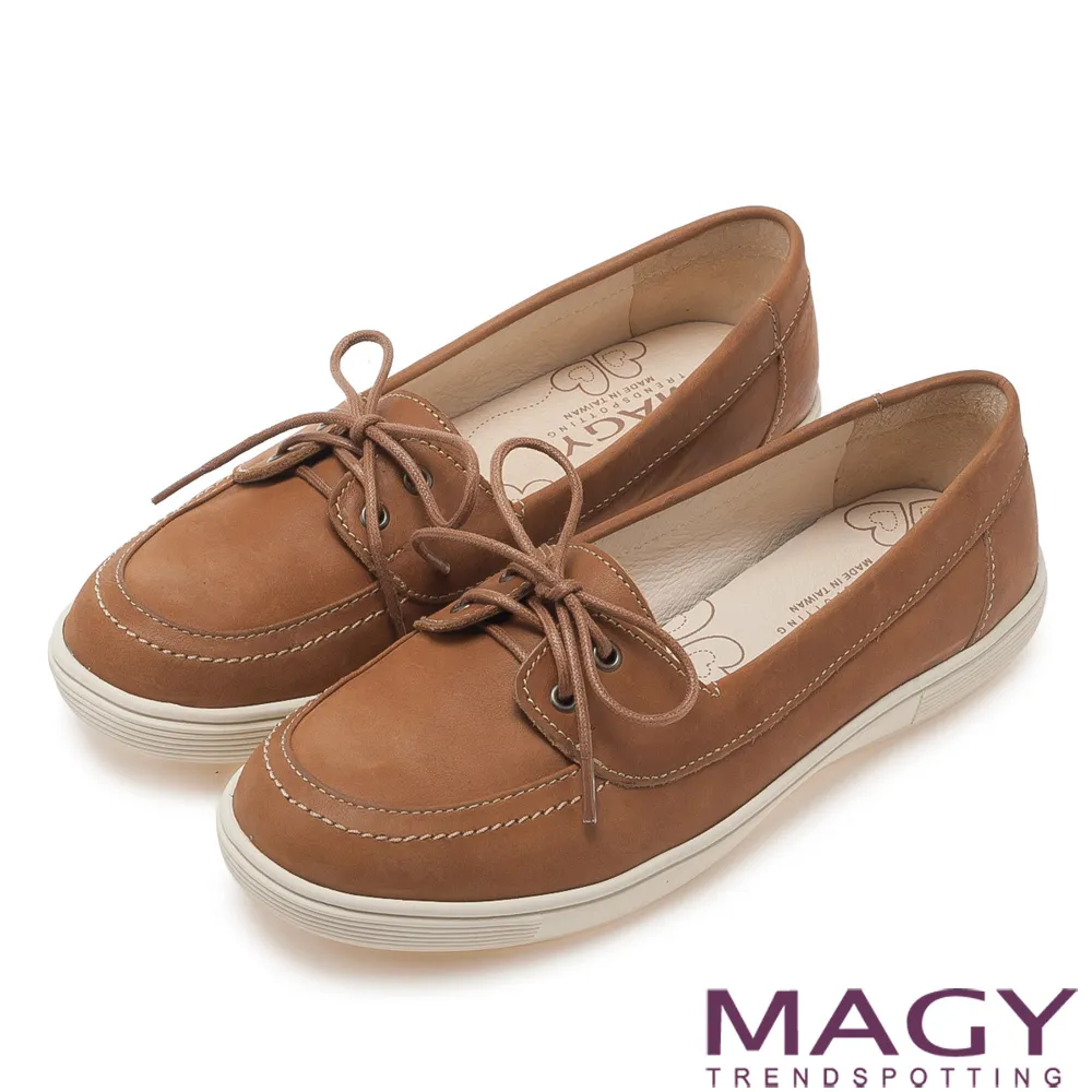 【MAGY】綁帶蠟感羊皮牛津粗跟踝靴(棕色) 歷史價格詳細信息