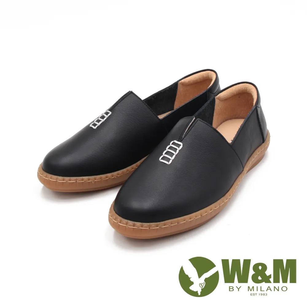 W&M(女)小切口縫線懶人休閒 莫卡辛女鞋-黑(另有白) 歷史價格詳細信息