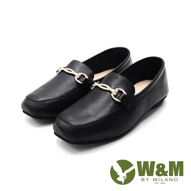 W&M(女)方頭H飾平底娃娃鞋 女鞋-黑色 歷史價格詳細信息