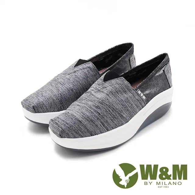 W&M(女)BOUNCE編織輕量增高厚底休閒鞋 女鞋-藍色 歷史價格詳細信息