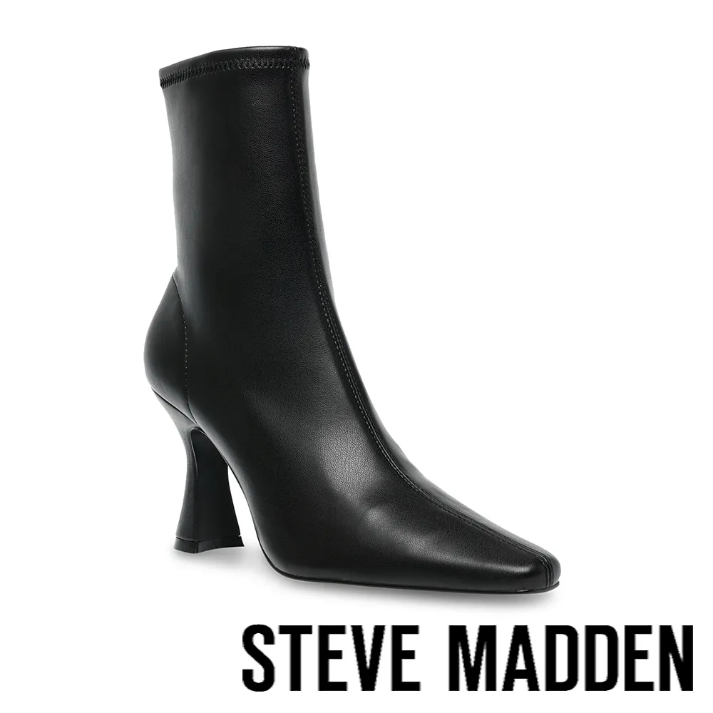 STEVE MADDEN-SAINTLY 小方頭高跟中筒襪套靴-米白色 歷史價格詳細信息