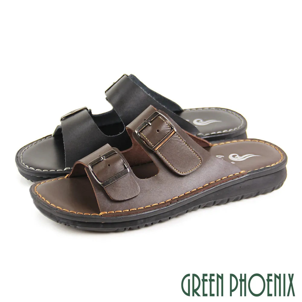【GREEN PHOENIX】皮帶釦飾寬版全真皮平底涼鞋-女款 台灣製 U30-20550 歷史價格詳細信息