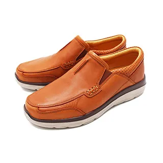 WALKING ZONE 簡約舒適皮革懶人樂福鞋便鞋 男鞋-棕(另有藍) 歷史價格詳細信息