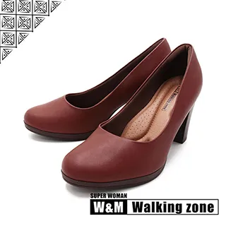 WALKING ZONE SUPER WOMAN系列 圓頭素面高跟鞋 女鞋-卡其(另有白.黑.咖) 歷史價格詳細信息