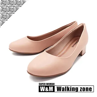 WALKING ZONE SUPERWOMAN系列圓頭素面低跟上班鞋女鞋-藍(另有黑.卡其) 歷史價格詳細信息