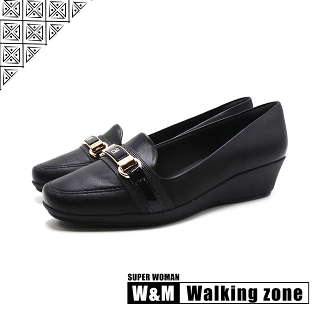 WALKING ZONE SUPER WOMAN系列 lady休閒低坡跟鞋 女鞋－黑 歷史價格詳細信息