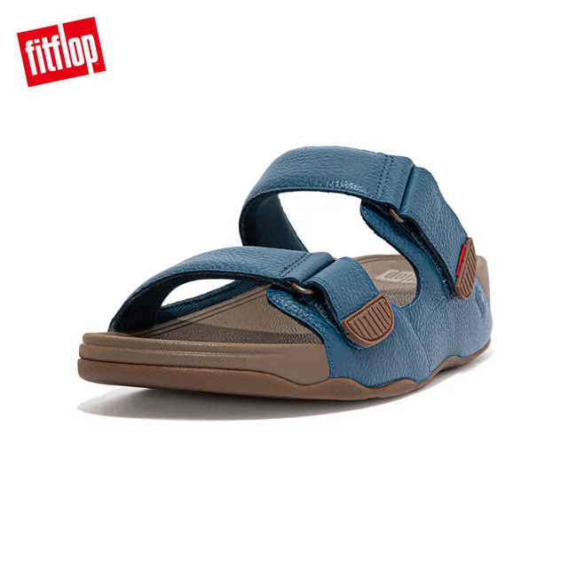【FitFlop】GOGH MOC SLIDE IN LEATHER可調式皮革雙帶涼鞋-男(深褐色) 歷史價格詳細信息