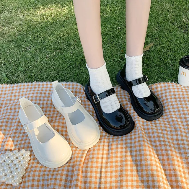 【韓國K.W.】Y7012 英倫街拍豆豆鞋厚底好穿鞋(瑪麗珍鞋/娃娃鞋/樂福鞋/休閒鞋) 歷史價格詳細信息