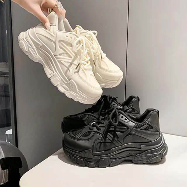 【韓國K.W.】Y7164炸街時尚小白鞋復古運動鞋(厚底鞋/慢跑鞋/休閒鞋) 歷史價格詳細信息