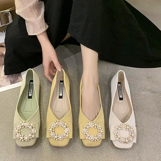 人鞋 平底鞋韓國 娃娃鞋 大尺碼女鞋 方頭 瑪麗珍鞋 女鞋子平底軟底瓢鞋溫柔風單鞋 歷史價格詳細信息