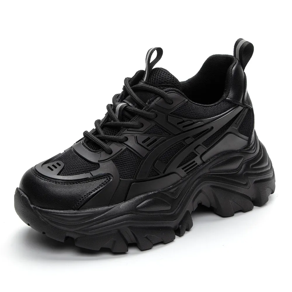 T2R-正韓空運-增高鞋織帶真皮小白鞋隱形增高7公分-黑(5985-2045) 歷史價格詳細信息