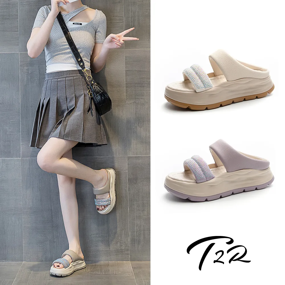 【T2R】正韓空運-水鑽真皮網布拼接厚底穆勒鞋-增高7公分-白(5985-2126) 歷史價格詳細信息