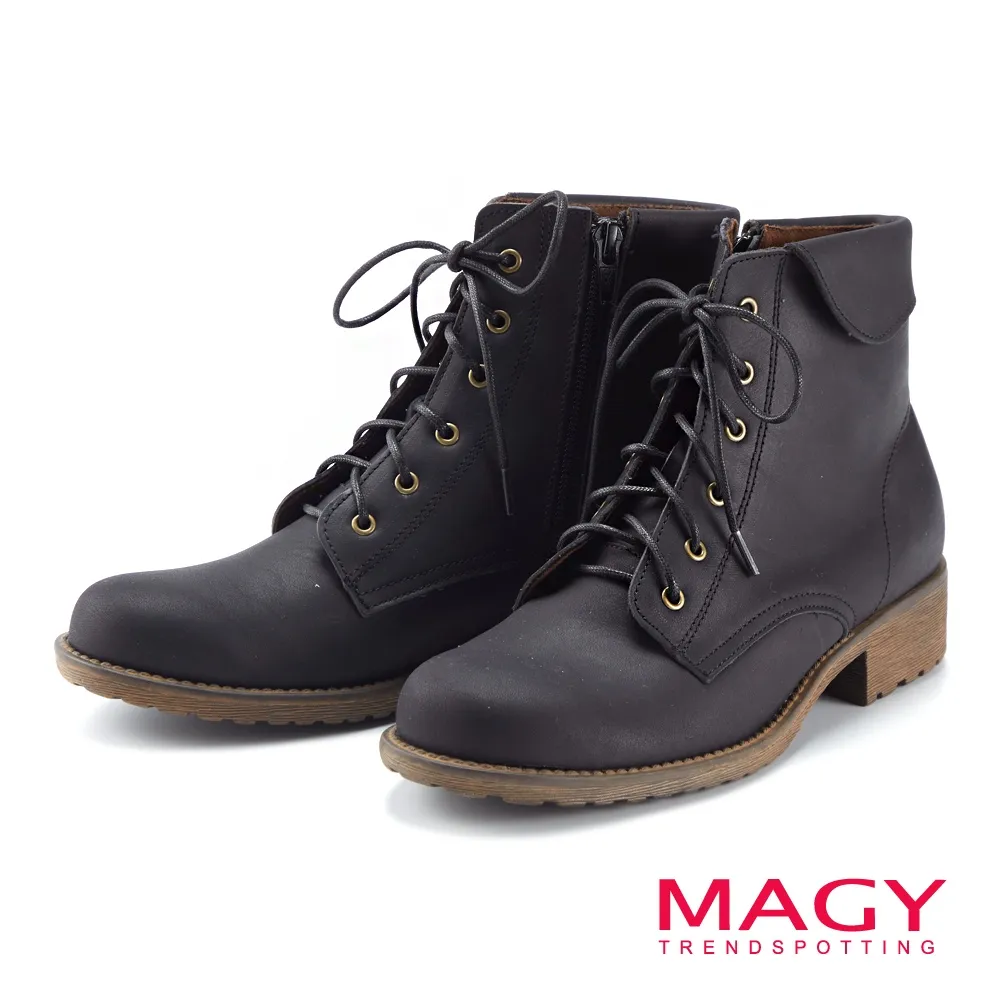 【MAGY】牛皮皮帶釦環中跟長靴(黑色) 歷史價格詳細信息