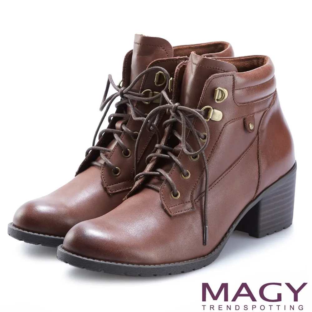 【MAGY】綁帶真皮雕花粗跟牛津鞋(棕色) 歷史價格詳細信息