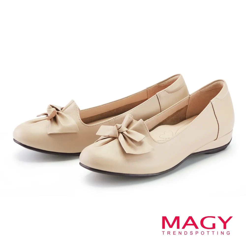 MAGY 扭結蝴蝶結抓皺真皮低跟鞋 淺綠 歷史價格詳細信息