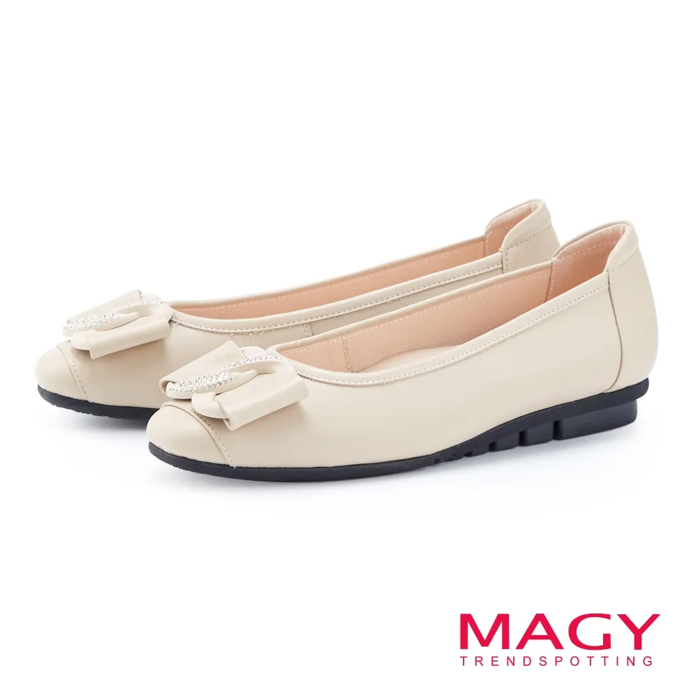 【MAGY】真皮蝴蝶結平底莫卡辛鞋(灰色) 歷史價格詳細信息