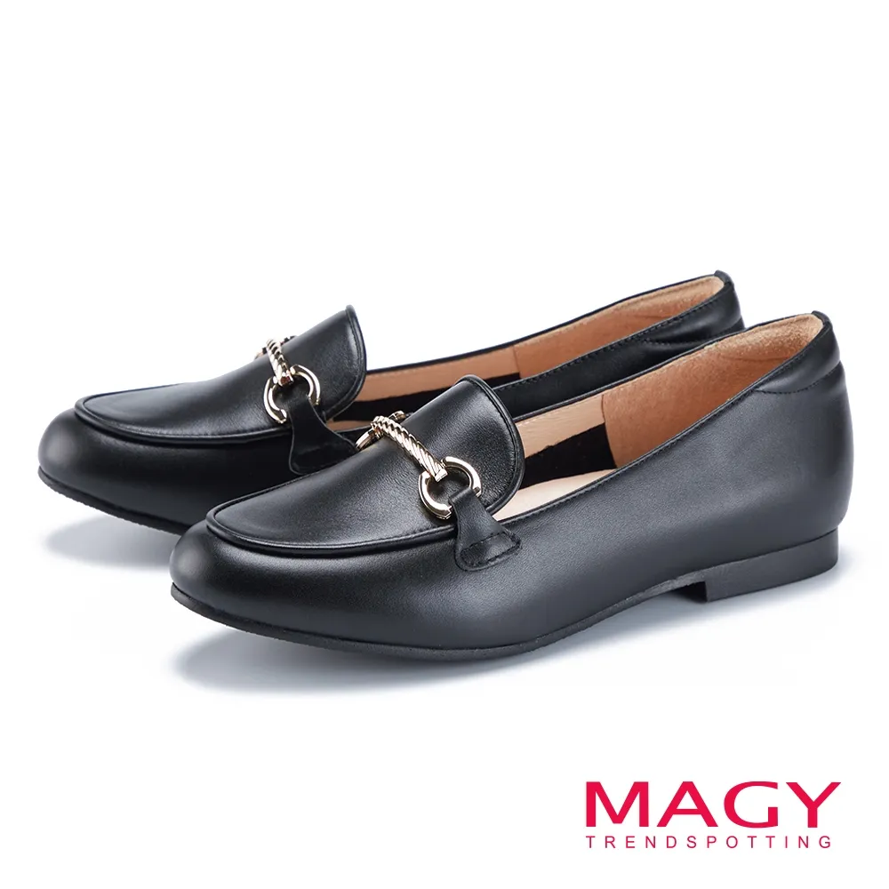 MAGY 樂活真皮素面平底鞋 黑色 歷史價格詳細信息