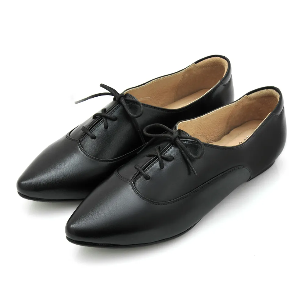 karine(MIT台灣製)全真皮綁帶低跟牛津鞋-黑色 歷史價格詳細信息