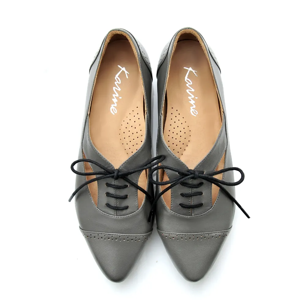 karine(MIT台灣製)全真皮綁帶低跟牛津鞋-黑色 歷史價格詳細信息