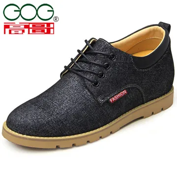 【JHS 杰恆社】GOG高哥2017春新款休閒系帶超輕布鞋兩色可選W21765藍色W21766灰色增高6CM 歷史價格詳細信息