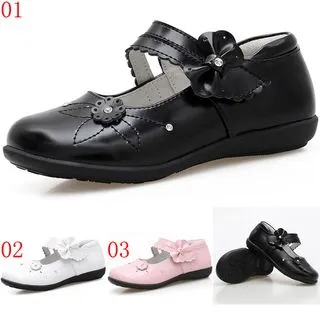 真皮女童黑色皮鞋表演出鞋春秋大童白色兒童公主軟底小學生英倫風 歷史價格詳細信息