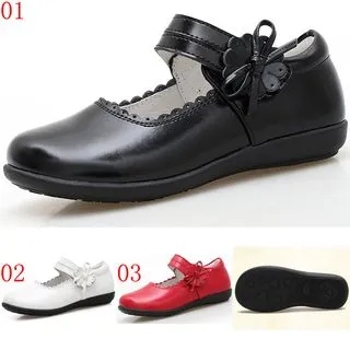 真皮女童黑色皮鞋表演出鞋春秋大童白色兒童公主軟底小學生英倫風 歷史價格詳細信息