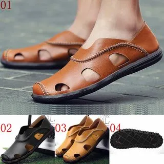 透氣涼鞋男潮新款夏季包頭運動洞洞鞋男皮鞋軟皮男士沙灘鞋 歷史價格詳細信息