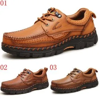 男士休閒皮鞋男秋季透氣中年爸爸鞋軟底防滑老人男鞋 歷史價格詳細信息