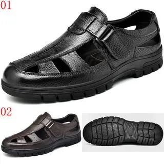 男鞋真皮軟底中年爸爸鞋子秋冬季商務軟皮一腳蹬男士休閒皮鞋 歷史價格詳細信息