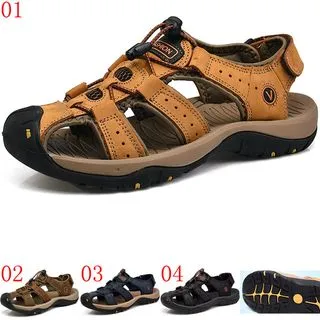 男鞋夏季包頭涼鞋男真皮防滑涉水溯溪戶外洞洞沙灘鞋潮 歷史價格詳細信息