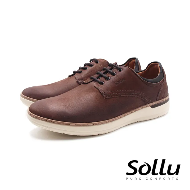 Sollu 巴西專櫃 真皮小方頭輕盈舒適記憶墊皮鞋-黑 歷史價格詳細信息