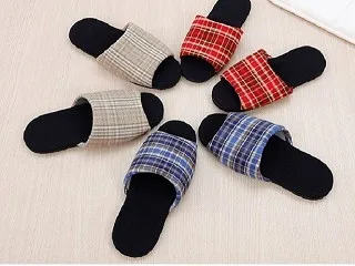 (e鞋院)經典格紋天鵝絨室內拖鞋 歷史價格詳細信息