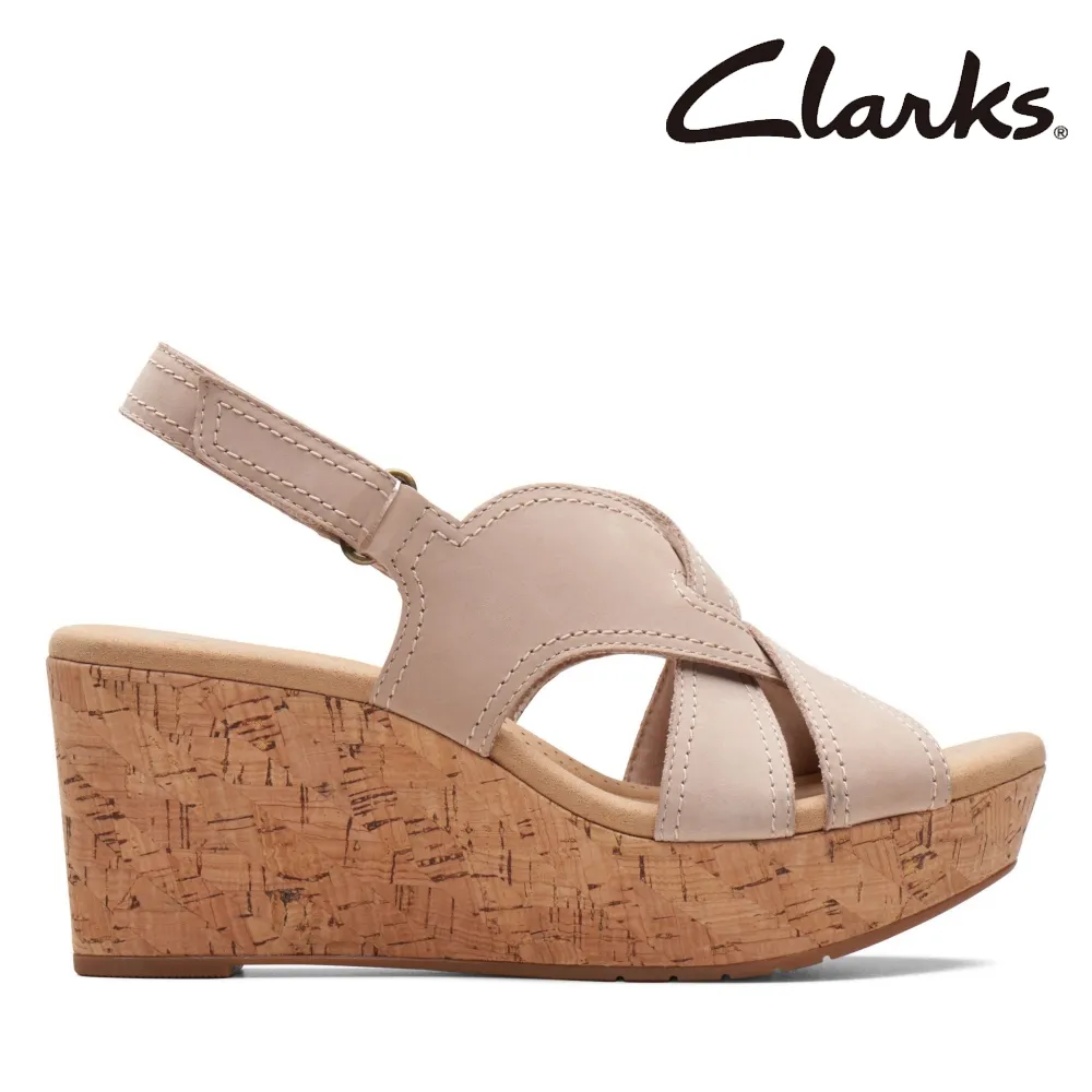 【Clarks】女款Rose Erin楔型跟軟木塞厚底涼鞋 CLF71306S 歷史價格詳細信息