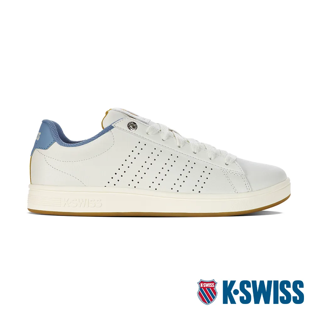 K-swiss Court  白黃 皮革 時尚 休閒 運動鞋 男款 B4563【新竹皇家07011-186】 歷史價格詳細信息