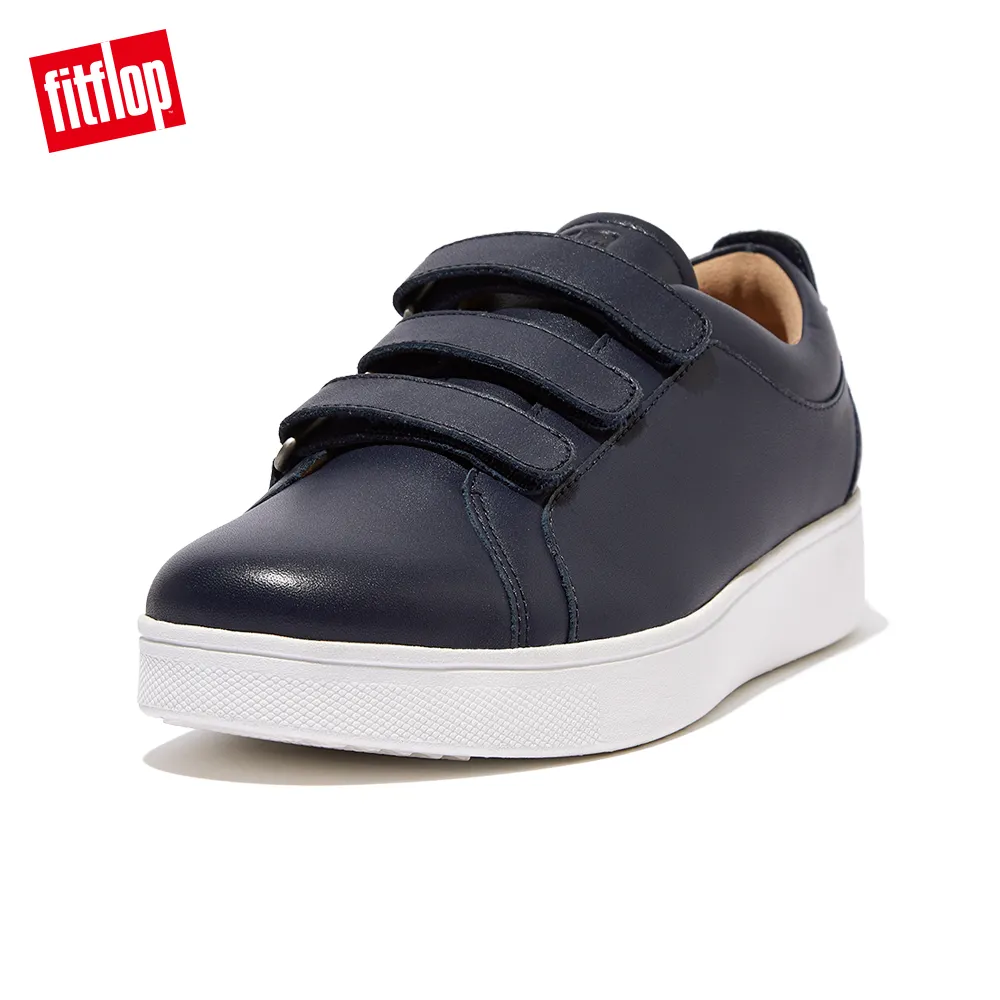 【FitFlop】RALLY QUICK STICK FASTENING LEATHER SNEAKERS 時尚魔鬼氈造型休閒鞋-女(午夜藍) 歷史價格詳細信息