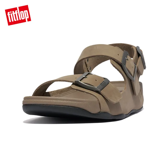 【FitFlop】GOGH MOC MENS BUCKLE LEATHER SLIDES扣環裝飾皮革雙帶涼鞋-男(巧克力棕) 歷史價格詳細信息
