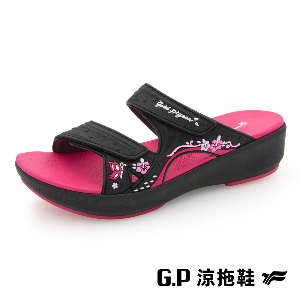 【G.P 女款厚底雕花磁扣兩用涼拖鞋】G2347W-15 黑桃色(SIZE:35-39 共二色) 歷史價格詳細信息