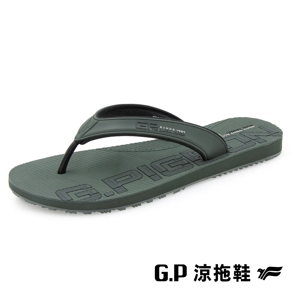 【G.P】男款極簡風海灘夾腳拖鞋 G9378M-10 黑色 (SIZE:40-45 共三色) 歷史價格詳細信息