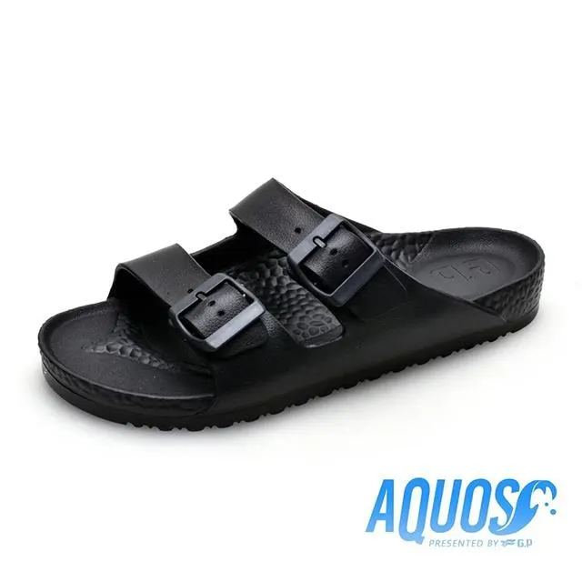 G.P(男女共用)AQUOS雙色雙帶柏肯防水拖鞋 男女鞋-黑色 歷史價格詳細信息